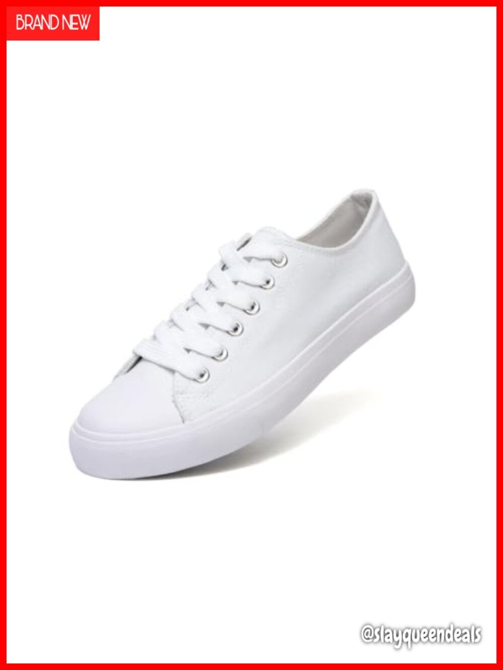 Women's Canvas Sneakers Lace-Up Low Top Comfort Tennis Shoes Casual